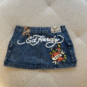 NWT ED HARDY CARGO SKIRT (LIGHT WASH)- SIZE 28